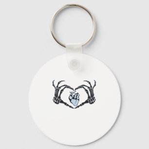 Skeleton Heart Hands Classic Design voor Halloween Sleutelhanger
