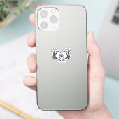 Skeleton Heart Hands Classic Design voor Halloween Sticker (Telefoon)