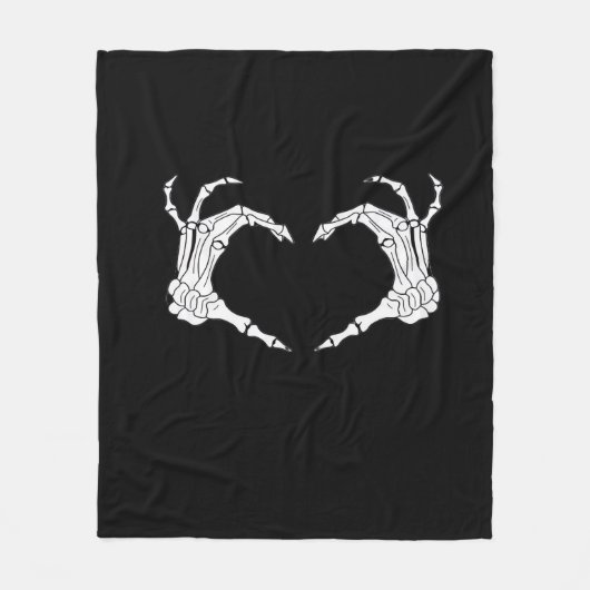 Skeleton Heart Hands Classic Fleece Deken (Voorkant)