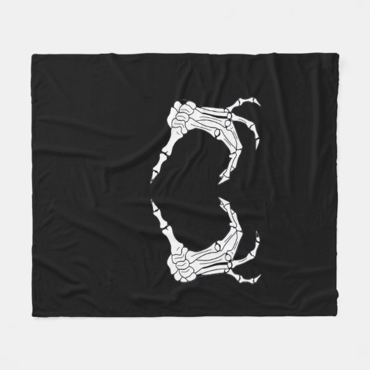 Skeleton Heart Hands Classic Fleece Deken (Voorkant (Horizontaal))