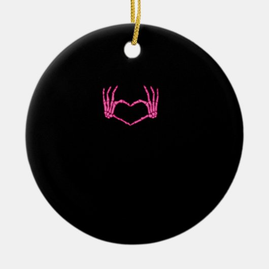 Skeleton Heart Hands Classic Keramisch Ornament (Voorkant)
