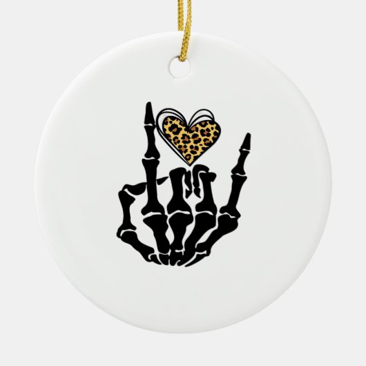 Skeleton Heart Hands Classic Keramisch Ornament (Voorkant)