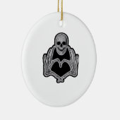 Skeleton Heart Hands Classic Keramisch Ornament (Rechts)