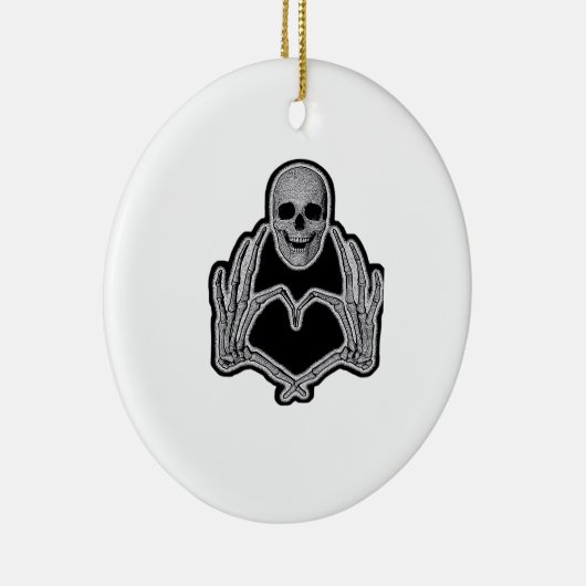 Skeleton Heart Hands Classic Keramisch Ornament (Rechts)