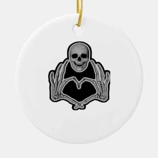 Skeleton Heart Hands Classic Keramisch Ornament (Voorkant)