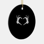Skeleton Heart Hands Classic Keramisch Ornament (Rechts)