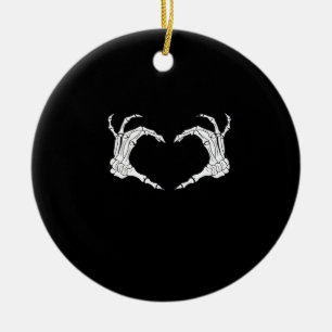 Skeleton Heart Hands Classic Keramisch Ornament