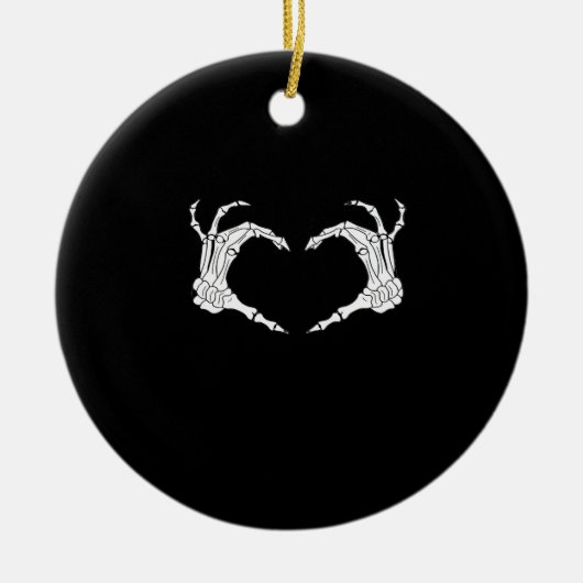 Skeleton Heart Hands Classic Keramisch Ornament (Voorkant)