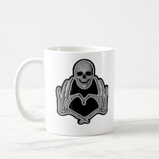 Skeleton Heart Hands Classic Koffiemok (Links)
