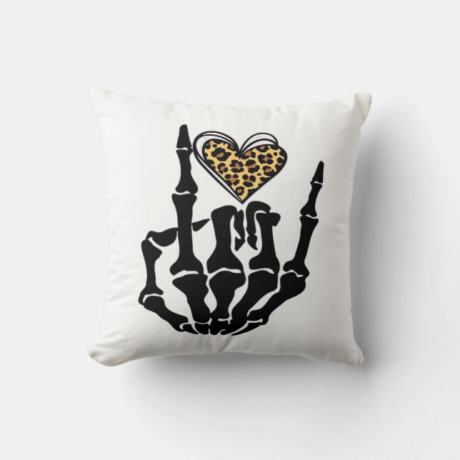 Skeleton Heart Hands Classic Kussen (Voorkant)
