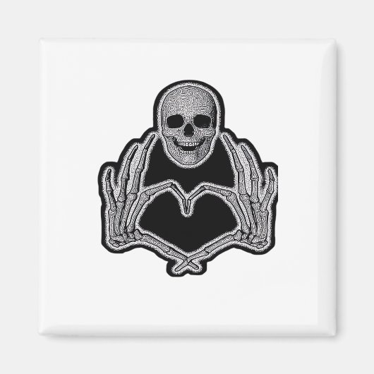 Skeleton Heart Hands Classic Magneet (Voorkant)