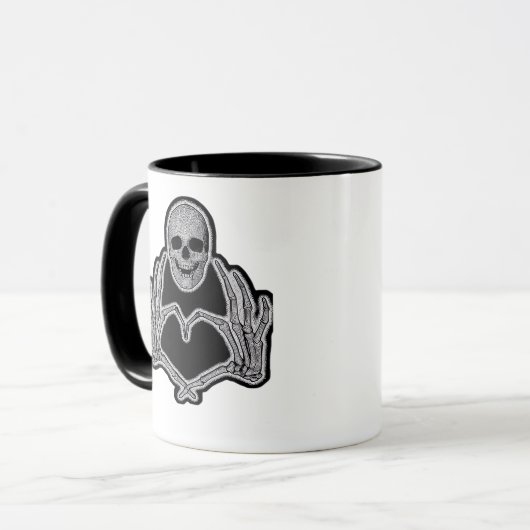 Skeleton Heart Hands Classic Mok (Voorkant links)