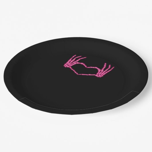 Skeleton Heart Hands Classic Papieren Bordje (Gekanteld)
