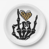 Skeleton Heart Hands Classic Papieren Bordje (Voorkant)