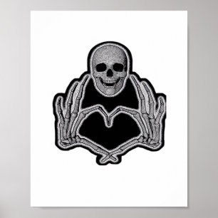 Skeleton Heart Hands Classic Poster