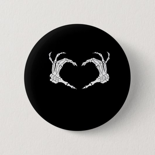 Skeleton Heart Hands Classic Ronde Button 5,7 Cm (Voorkant)