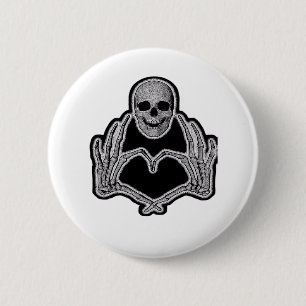Skeleton Heart Hands Classic Ronde Button 5,7 Cm