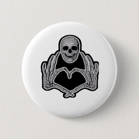 Skeleton Heart Hands Classic Ronde Button 5,7 Cm (Voorkant)