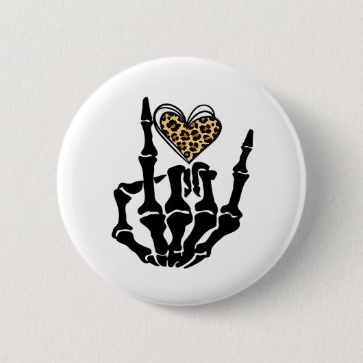 Skeleton Heart Hands Classic Ronde Button 5,7 Cm (Voorkant)