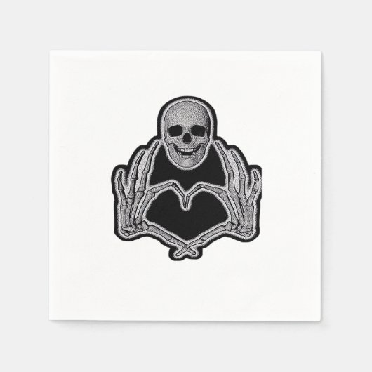 Skeleton Heart Hands Classic Servet (Voorkant)