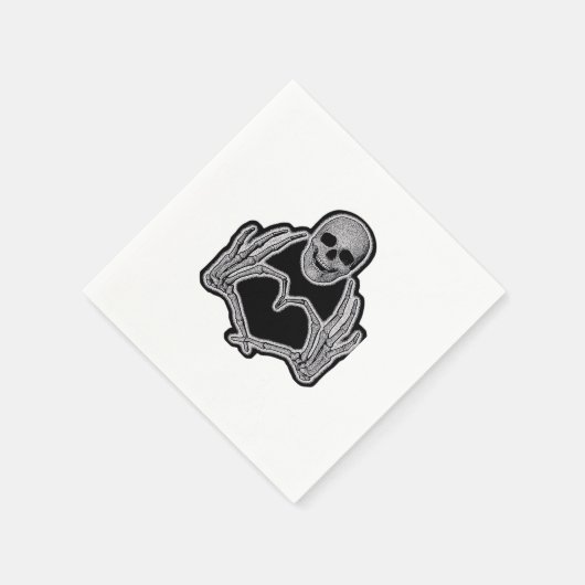 Skeleton Heart Hands Classic Servet (Hoek)