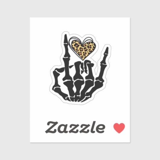 Skeleton Heart Hands Classic Sticker (Vel)