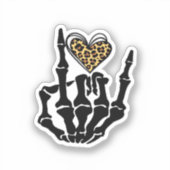 Skeleton Heart Hands Classic Sticker (Voorkant)
