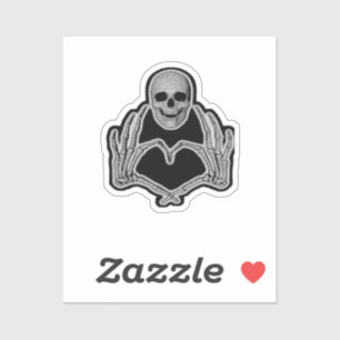 Skeleton Heart Hands Classic Sticker
