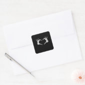 Skeleton Heart Hands Classic Vierkante Sticker (Envelop)