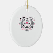 Skeleton Heart Hands Classic Viral Keramisch Ornament (Rechts)