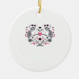 Skeleton Heart Hands Classic Viral Keramisch Ornament