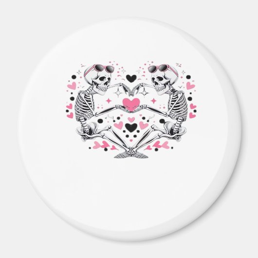 Skeleton Heart Hands Classic Viral Magneet (Voorkant)