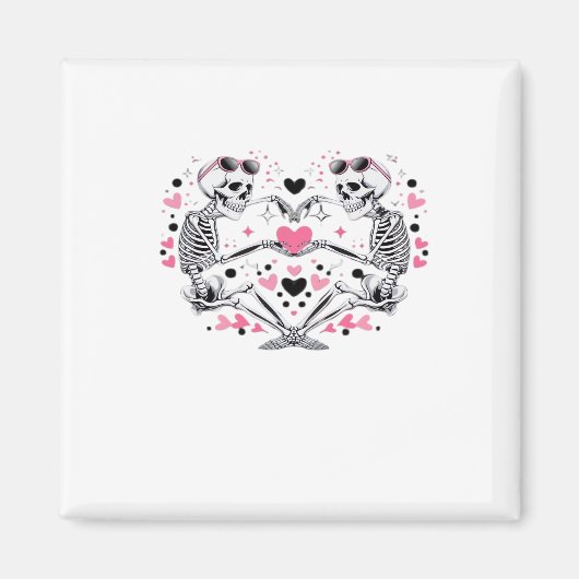 Skeleton Heart Hands Classic Viral Magneet (Voorkant)