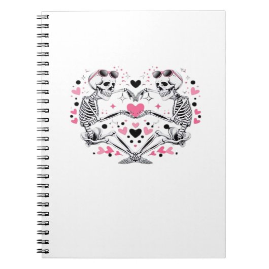Skeleton Heart Hands Classic Viral Notitieboek (Voorkant)