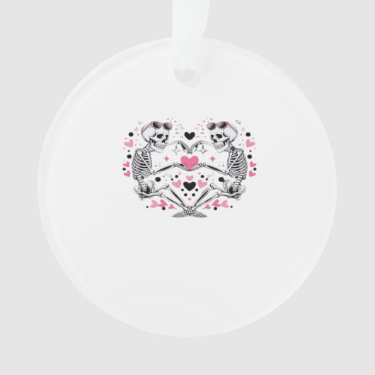 Skeleton Heart Hands Classic Viral Ornament (voorkant)
