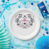 Skeleton Heart Hands Classic Viral Papieren Bordje (Feest)