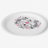 Skeleton Heart Hands Classic Viral Papieren Bordje (Gekanteld)