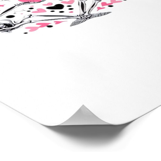 Skeleton Heart Hands Classic Viral Poster (Hoek)