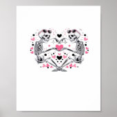 Skeleton Heart Hands Classic Viral Poster (Voorkant)