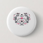 Skeleton Heart Hands Classic Viral Ronde Button 5,7 Cm (Voorkant)