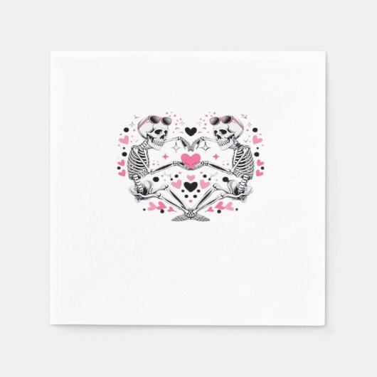 Skeleton Heart Hands Classic Viral Servet (Voorkant)