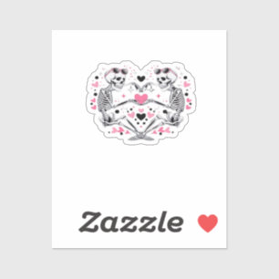 Skeleton Heart Hands Classic Viral Sticker