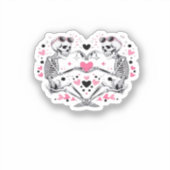 Skeleton Heart Hands Classic Viral Sticker (Voorkant)