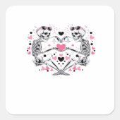 Skeleton Heart Hands Classic Viral Vierkante Sticker (Voorkant)