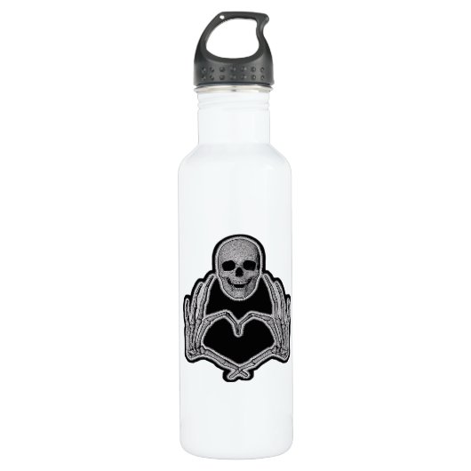 Skeleton Heart Hands Classic Waterfles (Voorkant)