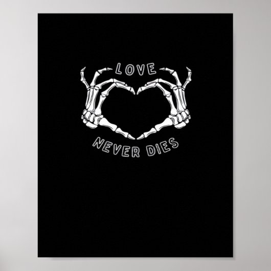 Skeleton Heart Hands Funny & Classic Poster (Voorkant)