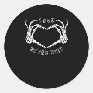 Skeleton Heart Hands Funny & Classic Ronde Sticker