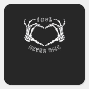 Skeleton Heart Hands Funny & Classic Vierkante Sticker
