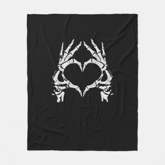 Skeleton Heart Hands - Halloween - Skeleton Hands Fleece Deken (Voorkant)