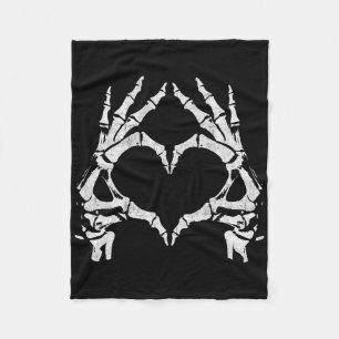 Skeleton Heart Hands - Halloween - Skeleton Hands Fleece Deken